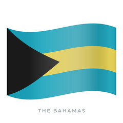 Bahamas waving flag vector icon. Vector illustration isolated on white.