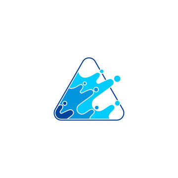 triangle 3d liquid motion design decoration logo vector