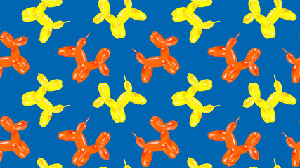 Seamless birthday or holiday pattern with balloon dog