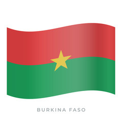 Burkina Faso waving flag vector icon. Vector illustration isolated on white.
