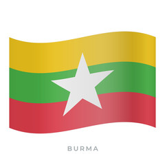 Obraz premium Burma waving flag vector icon. Vector illustration isolated on white.