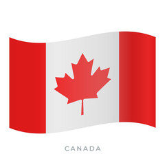 Obraz premium Canada waving flag vector icon. Vector illustration isolated on white.