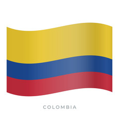 Colombia waving flag vector icon. Vector illustration isolated on white.