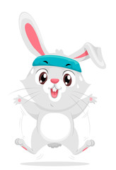 Rabbit Exercise Jumping Jack Illustration