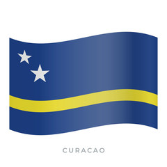 Curacao waving flag vector icon. Vector illustration isolated on white.