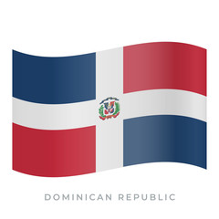 Dominican Republic waving flag vector icon. Vector illustration isolated on white.