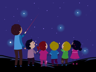 Stickman Kids Teacher Laser Point Star © BNP Design Studio