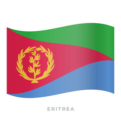 Fototapeta premium Eritrea waving flag vector icon. Vector illustration isolated on white.