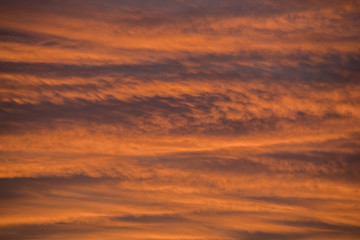 Naklejka na ściany i meble Texture of orange clouds at sunrise