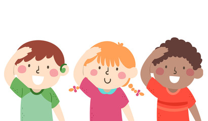 Kids Mute Hello Gesture Illustration