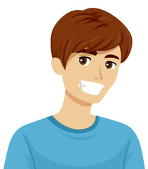 Teen Boy Healthy Teeth Illustration