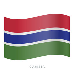 Gambia waving flag vector icon. Vector illustration isolated on white.