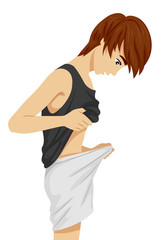 Teen Boy Self Examination Illustration