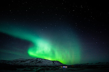 Fototapeta na wymiar Aurora Borealis Thingvellir Iceland