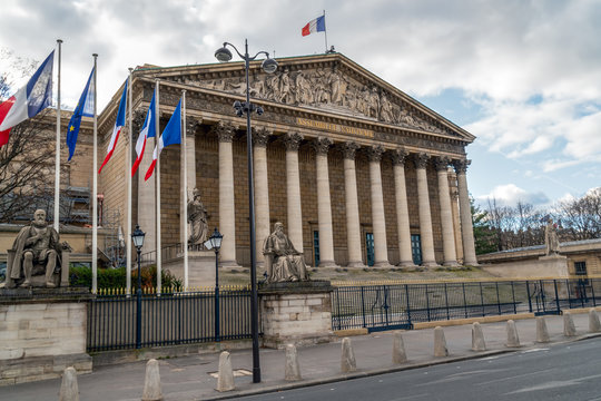 The french national assembly in Paris - aka Assemblee nationale or Palais Bourbon
