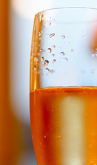 celebrating with a glass sparkling champagne 