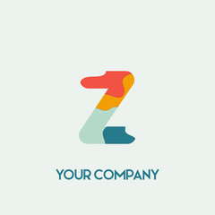 Initial letter Z logo vector design template. Initial Z minimalist logo template vector Paper cut style.