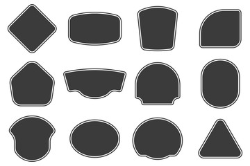 Set of vitage label and badges shape collections. Vector. Black template for patch, insignias, overlay.