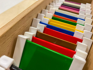 montessori material touch box colored cords # 2