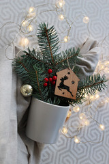 Stylish rustic christmas background. 