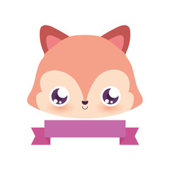 Cute squirrel cartoon with ribbon vector design