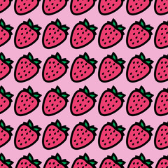 Strawberry Seamless Pattern Vector 