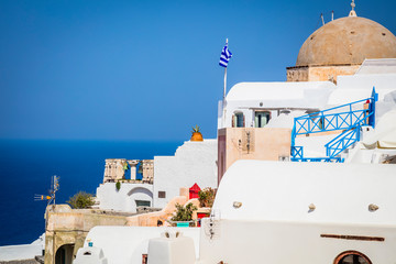 View of Oia the most beautiful village of Santorini island