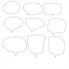 A collection of vector speech and thought communication bubbles