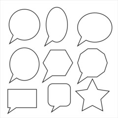 A collection of vector speech and thought communication bubbles