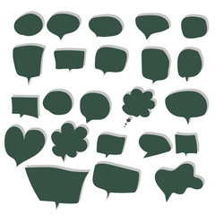 A collection of vector speech and thought communication bubbles