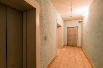 Russia, Moscow- August 05, 2019: interior room apartment modern bright cozy atmosphere. general cleaning, home decoration, preparation of house for sale. public place, porch