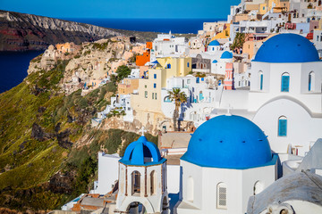 View of Oia the most beautiful village of Santorini island