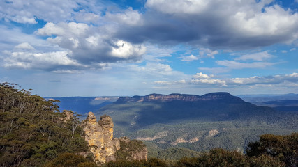 Fototapeta na wymiar Blue mountain is Very popular place to visit in Sydney before burn