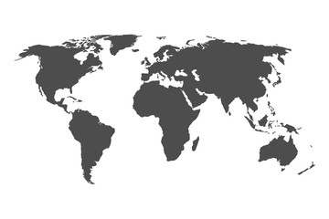 Fototapeta na wymiar World Map Vector isolated one white background. Flat Vector Design Template Element
