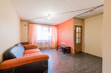 Russia, Moscow- August 05, 2019: interior room apartment modern bright cozy atmosphere. general cleaning, home decoration, preparation of house for sale