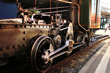 Fototapeta premium old steam engine at mount Rigi, Switzerland
