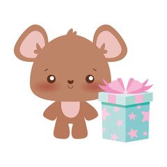 bear cartoon of happy birthday concept vector design