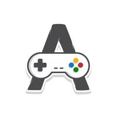 initial alphabet game console joystick controller icon logo sign © Vector1st