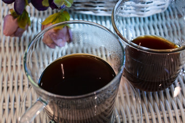 hot americano black coffee drink