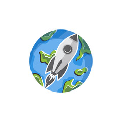 space travel rocket ship science vector art