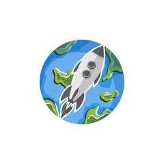 space travel rocket ship science vector art