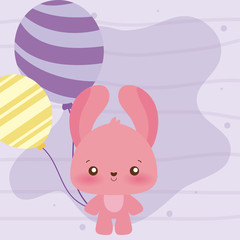 rabbit cartoon of happy birthday concept vector design