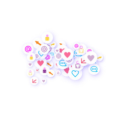 Fototapeta premium Social media marketing, Communication concept.