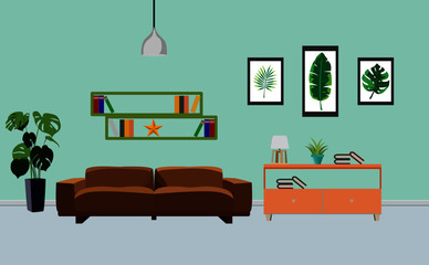 interior of living room with sofa