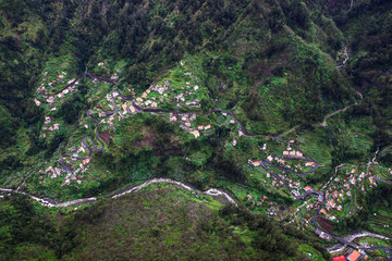 Village amongst the beautiful mountains of Madeira