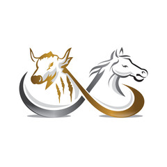 Horse and cow Logo