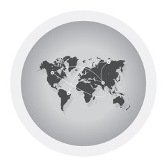 International business flat concept design. Black and white icon