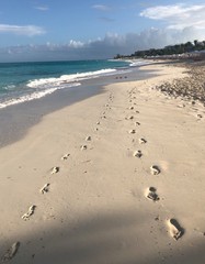 footprints on the beach