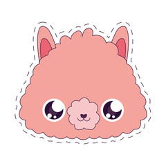 Kawaii llama cartoon vector design