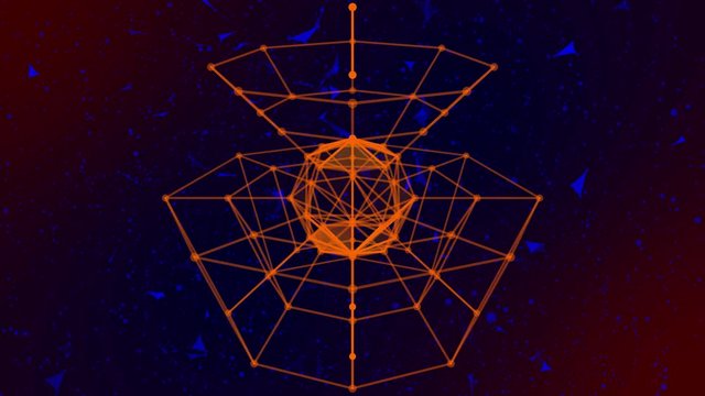 Motion View Abstract Golden Wireframe Plexus Object Space Dots Lines And Triangles Seconds Seamless Loop With Alpha Matte - Powered by Adobe